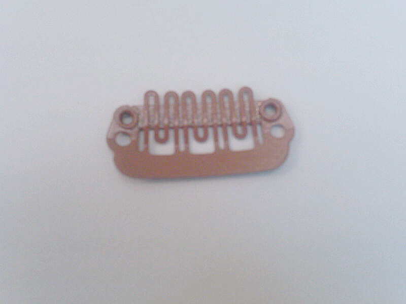 Hiarpiece comb clip small 6 teeth med. browm